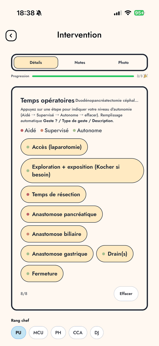 Consignez vos cas chirurgicaux
